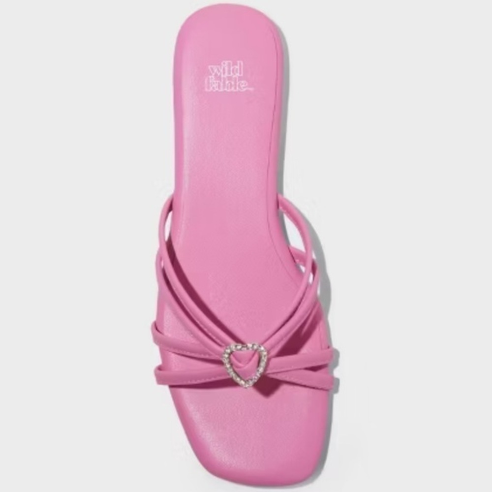 Wild Fable shoe Women Tanya Strappy Heart Slide Barbie Pink Sandal new Size 9.5